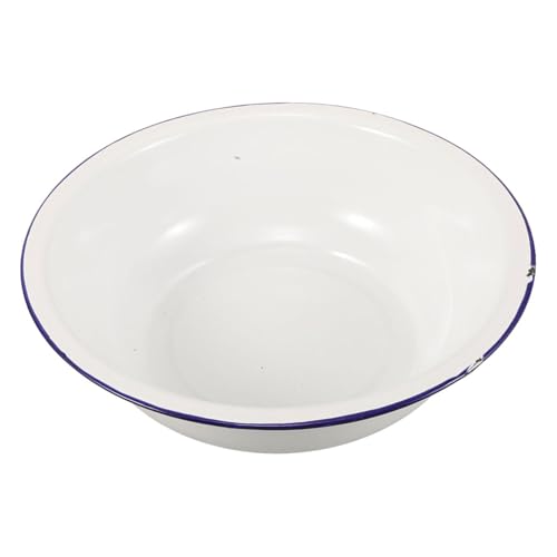 Bol à bain de pieds émaillé TOPBATHY 32 cm, bassine vintage blanche pour soins et beauté