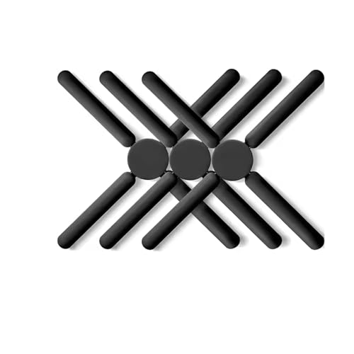 Catálogo para Comprar On-line Salvaencimeras del mes. 40 UCAN Salvamanteles Protector para lo Caliente | Tapetes de Silicon | 3 Piezas para Platos, ollas y sartenes | Alfombrilla Antideslizante y Plegable | Color Negro