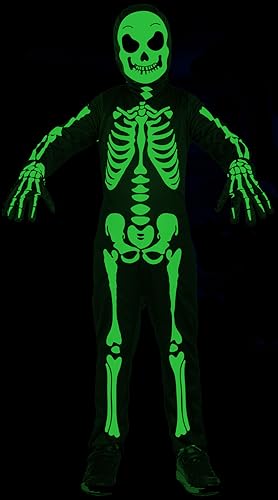 Koatobbor Kids Skeleton Costumes Glow In The Dark Halloween Scary Jumpsuit For Girls Boys thumb #2