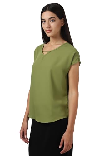 Image of Van Heusen Women's Polyester Regular Fit V-Neck Formal Top