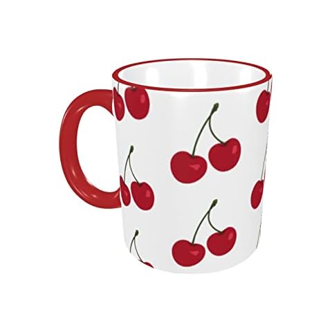 Sunzhenyu Ceramic Mug Coffee Cup, Fruit Cherry Mug, Easy to Hold, Mug for Coffee Tea and Cocoa Cover
