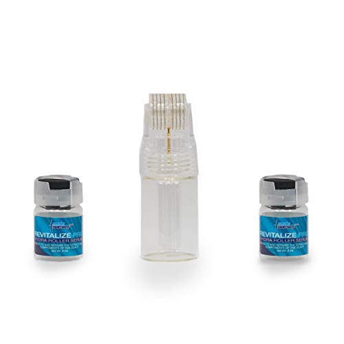Hair Growth Hydrating Microneedle Derma Hydra Roller and Revitalizing Pro Serum System for Thicker, Healthier Hair Regrowth - Balding, Thinning and Receding Hairline for Men and Women
