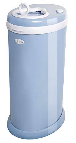 Image of Ubbi Steel Diaper Pail, Odor Locking, No Special Bag Required, Award-Winning, Registry Must-Have, Cloudy Blue