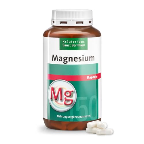 Sanct Bernhard Magnesium-Kapseln | Vegan | Mit reinem Magnesium | 300 Kapseln