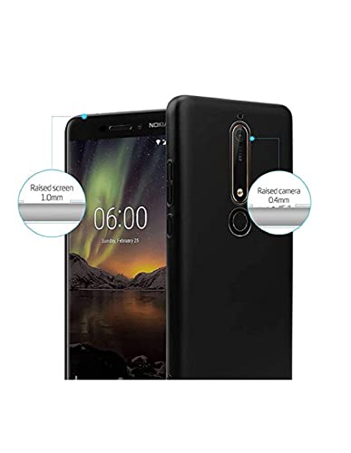 Image of Mobile Back Cover Case for Nokia 6.1 (Silicone Case|CameraProtection|Black SC1510)