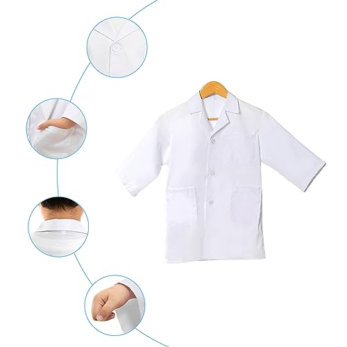 TSHAOUN 4 Pcs Kids Doctor Scientist Costume Set, White Lab Coat with ...