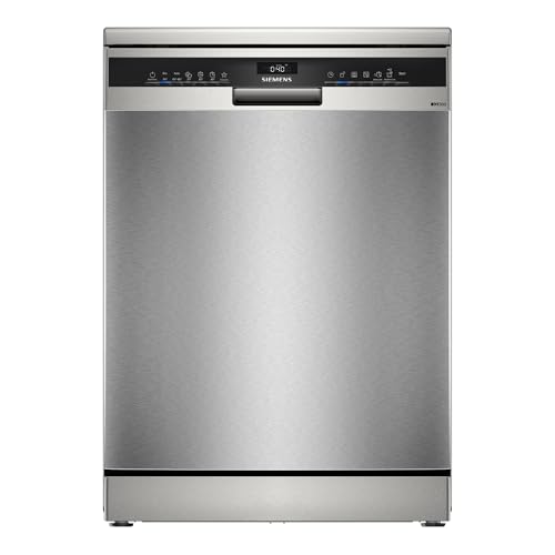 Siemens - Lavavajillas de libre instalación, iQ300, 60 cm, Home Connect, varioSpeed+, autoOpen dry, Acero antihuellas, SN23EI03ME