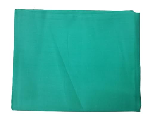 Image of Pure Cotton Poplin Unstitched Fabric 2.2 Meters x 32 Inches Solid Colour Cloth Material for Women's Saree Skirts, Petticoats, Pyjamas, Patiyala Pants, Salwar Etc. (Teal Blue)