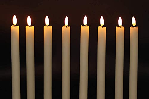Genswin FZDTGL-I-6 Flameless Ivory Taper Candles Flickering thumb #4