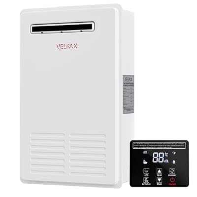 Natural Gas Tankless Water Heater,5.26GPM 20L Outdoor,Instant Hot Natural Gas Water Heater with Fahrenheit Digital Display,Multi-Protection