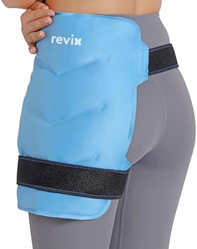REVIX Hip Ice Pack Wrap for Bursitis Pain Relief Reusable Cold Pack for Hip Replacement After Surgery, Soft Plush Lined Cold Compress for Injuries to Shoulder Back Hip Thigh and Knee