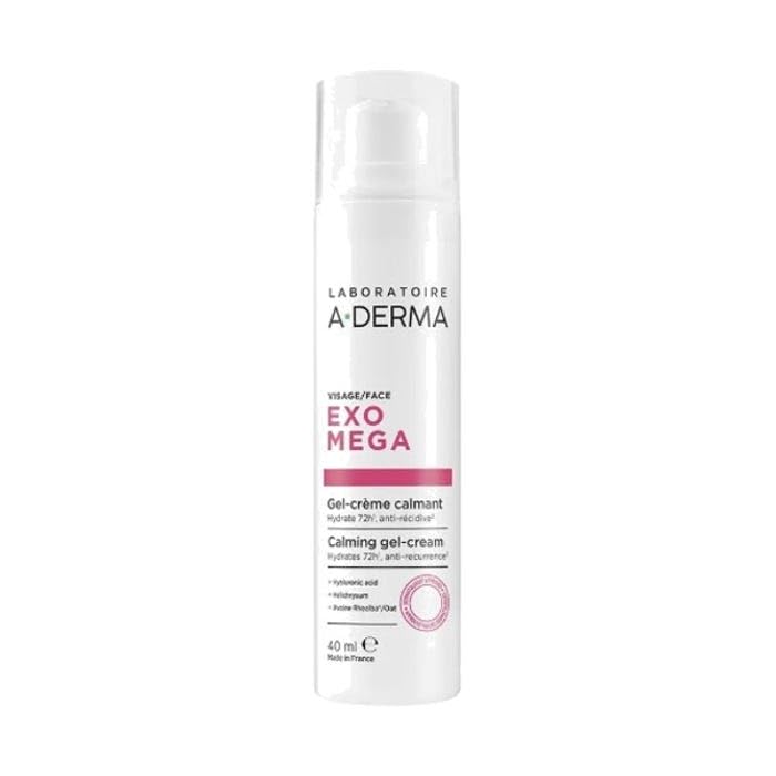 Aderma Gel-Crema Calmante Facial, con Niacinamida y Aceite de Avena, para Piel Reactiva y Eccema Atópico, 40ml