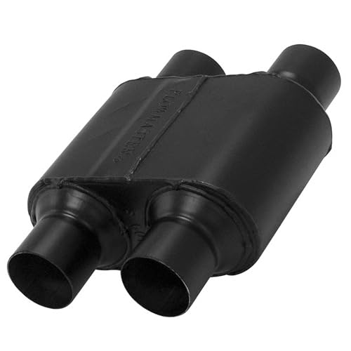 Flowmaster Super 10 Series Chambered Muffler – 2.50” Dual In / 2.50” Dual Out – Race-Inspired Sound – 409 Stainless Steel – Ideal for Muscle Cars, LS Swaps, Drag Cars & Off-Road Build (8425154)