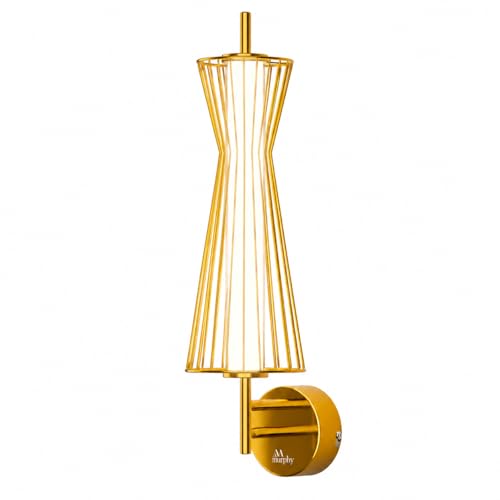 Image of Murphy Cage Line 12W Wall Lamp Pack of 2 | 3-in-1 Color Changing LED (Cool White /Warm White /Natural White) with 2-Year Warranty | Premium Golden Finish Decorative Light