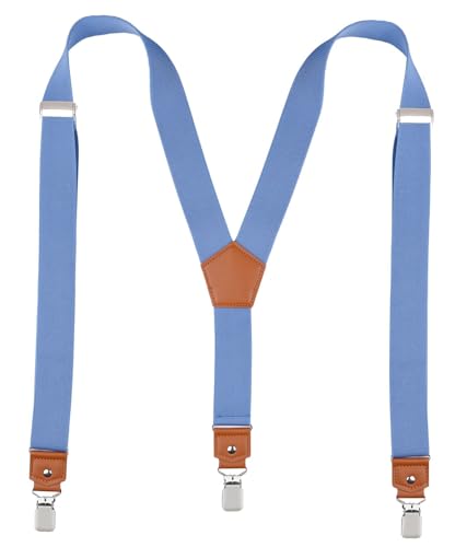 Image of Suspenders for Men Y Back Adjustable Elastic with Strong Clips 47 Inches