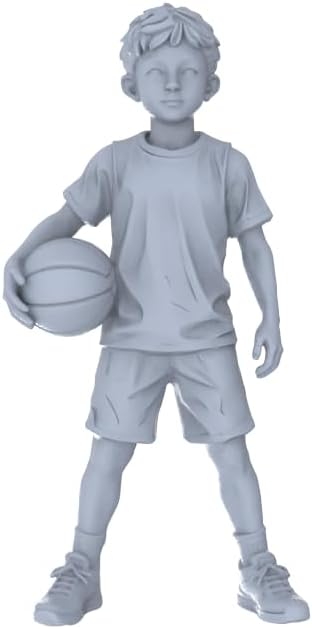 MRY-SFW XJTR87224 1/87 Miniature Parent Child Sports 5 Piece Set Unpainted White Model Community Park Street Leisure Scene Essential Model Enthusiasts Painting Premium Choice 1 Set image 3