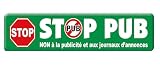 SupStick 1 X Autocollant Stop Pub Vert 9 X 2 Cm Pas de Publicite Non à la Publicité Écologie Boites Aux Lettres