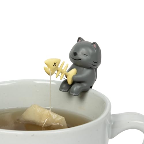 Catálogo de Reposa bolsas de té de esta semana. 42 Tea Mates – 1 bonito gato de pesca, soporte para bolsa de té y resto de cuerdas, accesorio de té para taza y taza, idea de regalo única y divertida de juguete – marcador de...