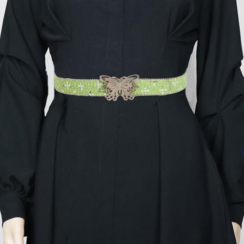Elegant Waist Belt Butterfly Buckles Leather Belt Trendy Women Waistband for Casual Occasion4