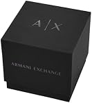 A|X ARMANI EXCHANGE Chronograph Acier inoxydable noir & Montre bracelet en cuir noir (Modèle: A.X2098) pour homme