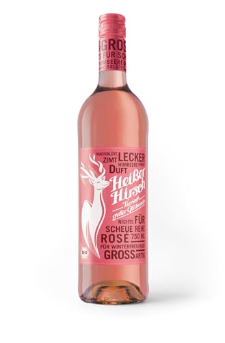 Heißer Hirsch Rosé Glühwein, 750 ml, Veganer Winzerglühwein (1 Flasche, 750, milliliter)