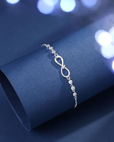 Image of UNGENT THEM Infinity Love CZ Cross Bracelet Christian Graduation Gifts