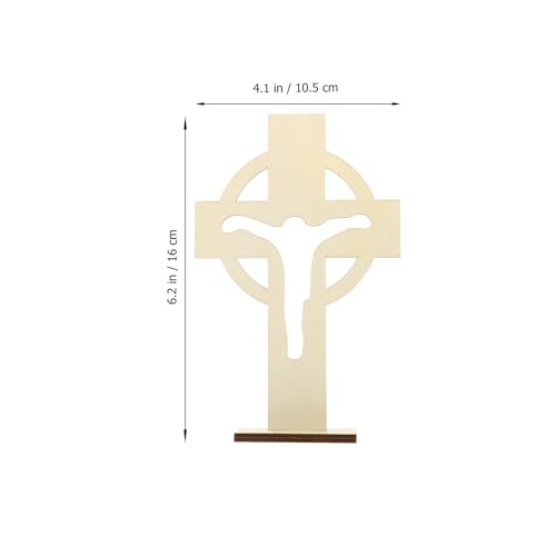 Cruz de madera para escritorio estable de pie que soluciona la decoración de comunión 3