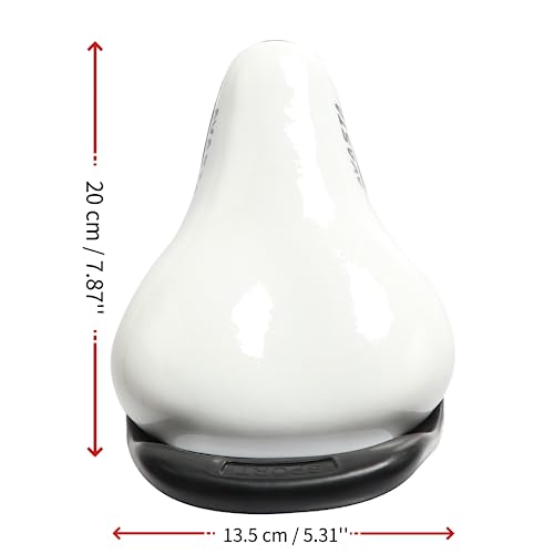 Glerc Kids Bike Seat Saddle with Parent Handle Accessories Fit for 12 14 16 18 20 inch Girls & Boys Road City BMX Mountain Cruiser Bicycle, White