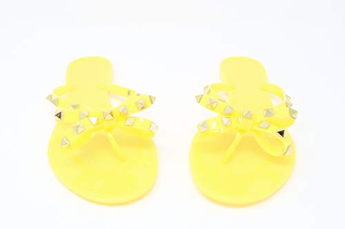 Image of TOP Moda Womens Studded Jelly Flip Flops Sandals with Bow