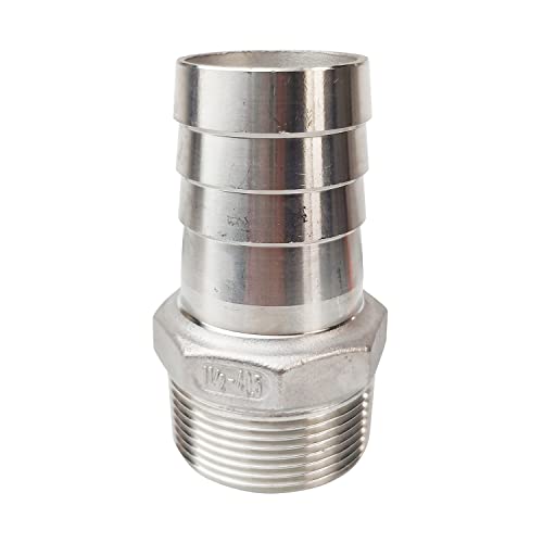 LOZOME 1-1/2" Male Thread to OD 40mm Barb Hose Pipe Fitting Tail Connector, Stainless Steel 304 NPT by LOZOME - Image 3
