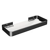 Danpoo Bathroom Wall Shelf, Black Floating Shelf for Bathroom Wall Storage, Small Glass Bathroom She