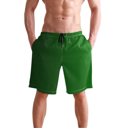 ODAWA Green Gradient Swimming Suits for Men, Men Swim Trunks Mesh Lining Swimming Shorts Men with Pockets3
