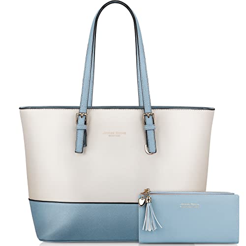 Jocose Moose bolso de mujer shopper negro grande elegante bolso de mujer para oficina escuela compras regalo con bolso de mujer (beige azul) Cover