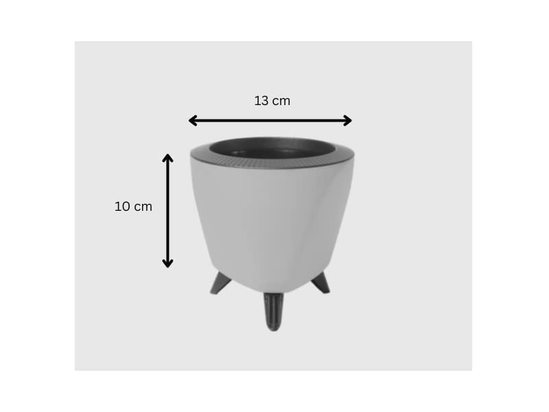 Image of Garden Art(Pack of 2 Indoor Outdoor Self Watering Planter Home Living Room Office Tabletop Decorative Plastic Flower Pot 5.1 Inch (Yellow, 2) PPLAY