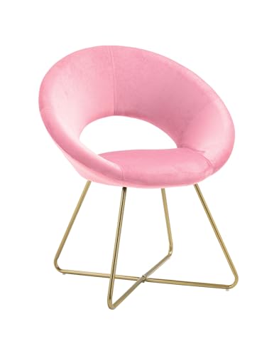 Poltrona Tonda Camera da Letto in Velluto Design Moderno, Sedia