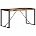Penau Solid Acacia Wood Dining Table, Industrial Style, Polished Top, Powder-Coated Steel Legs, 55.1 x 27.6 x 29.5 Inchs, Seats Up to 6, Brown