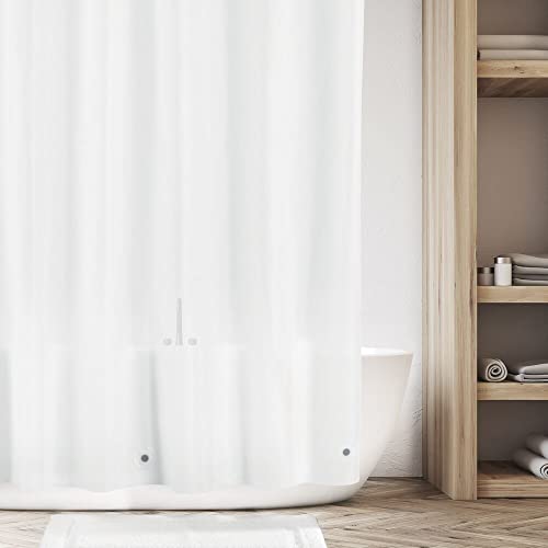 mDesign Long Waterproof, Heavy Duty Premium Quality 10-Guage Vinyl Shower Curtain Liner for Bathroom Shower Stall and Bathtub - 72