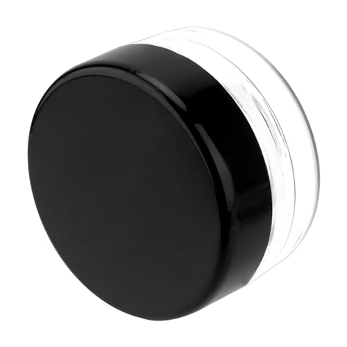 SHEUTSAN 200 Pack 3 Gram Plastic Jars with Black Lids, 3ml Plastic Makeup Sample Containers, Empty Clear Containers for Samples, Make Up4