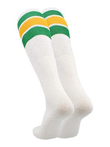 Image of TCK Retro Tube Socks with Stripes for Men & Women - 3 Stripe, 70's 80's Deadlift Socks