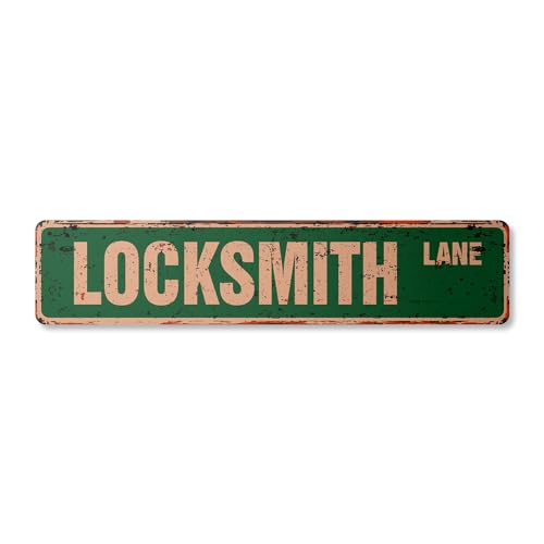 Locksmith Vintage Aluminum Street Sign Lock Smith Keys Locks 24
