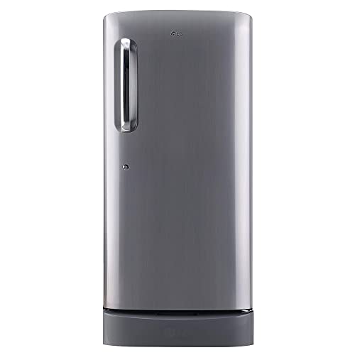 LG 190 L 5 Star Inverter Direct-Cool Single Door Refrigerator (GL-D201APZZ, Shiny Steel, Base stand with drawer)