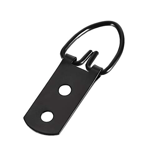Image of uxcell D Ring Picture Hangers, 52mm x 20mm Black Assortment Kit for Photo Hanging Solutions, 30 Pcs