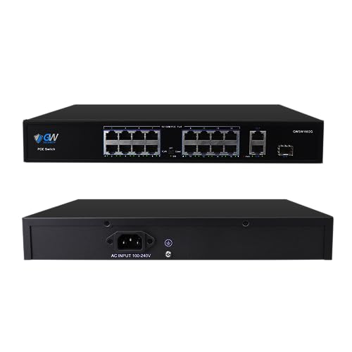 Image of GW Security 16 x 100Mbps PoE Ports with 2 x 100Mbps Uplink and 1 x Gigabit SFP Uplink (GWSW1602G)