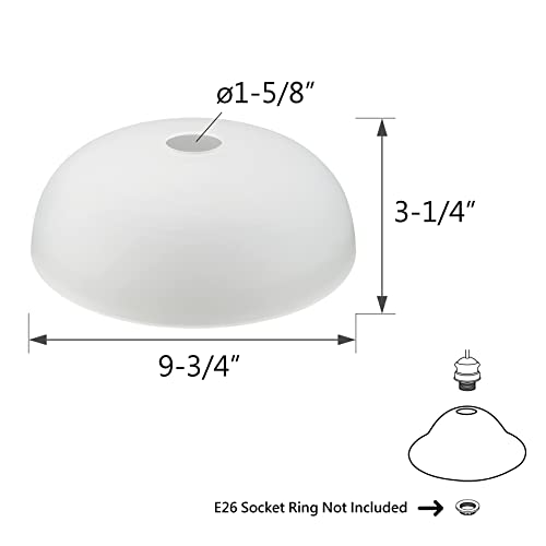 Image of Aspen Creative 23131-11 Frosted Contemporary Replacement Glass Shade for Medium Base Socket Torchiere Lamp, Swag Lamp, Pendant, 1 Light Wall Sconce & Island Fixture, 9-3 /4 inch Diameter x 3-1 /4 inch Height