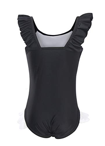 Jurebecia Garota de maiô de uma peça adorável vigor juvenil moda unicórnio preto e rosa,M