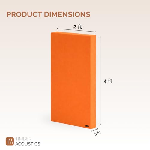 Image of Timber Acoustics Panels, Roxul Rockwool Absorption Panels, 2' x 4' x 3 inch. NRC=0.90 [SET OF 3] (Orange)