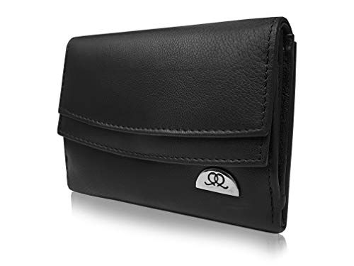 Quenchy London QL441 Damen-Geldbörse, Leder, RFID-blockierend, 13 cm, Schwarze RFID-blockierende Geschenkbox (Schwarz) - QL441KRFIDX Cover