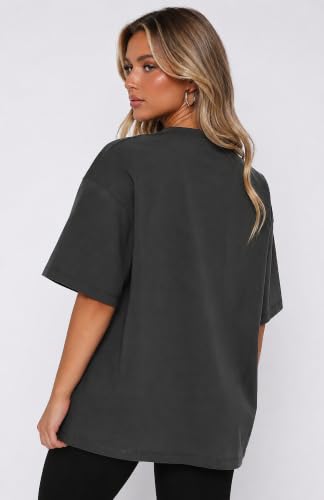 Image of London Hills Oversized Tshirt for Woman | t Shirt for Woman Oversized Fit Printed Round Neck | Tops for Woman's | Women t Shirt Loose Fit Drop Shoulder | t Shirts for Women | Western Tops