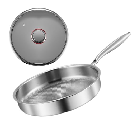 Nonstick Frying Pan Skillet Cookware with Lid - Versatile Cookware for Induction Stoves, Camping, Pancakes, Omelettes - Ideal for Home and Restaurant Use