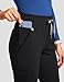 POPVIOLET High Waisted Jogger Medical Scrub Pants Women - 7 Pockets Stretch Knit Drawstring Yoga Waistband Slim Fit Pants Black XX-Large
